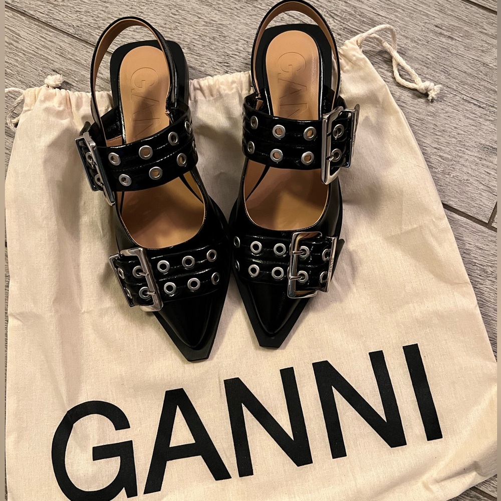 Ganni Buckle Flats